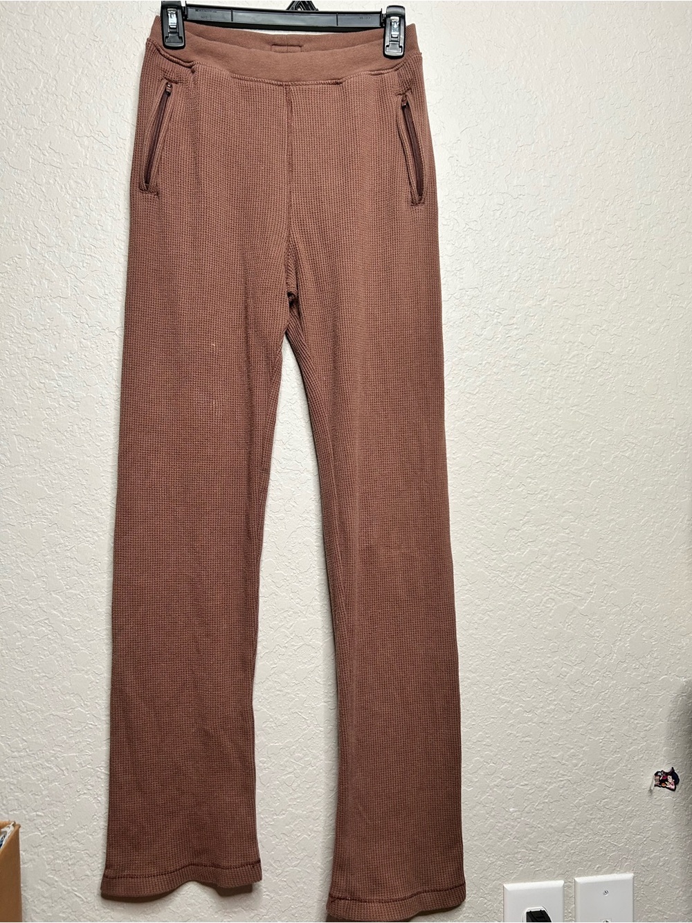 SKIMS Cozy Waffle Knit Lounge Pants Mocha Brown XS - Picture 3 of 11